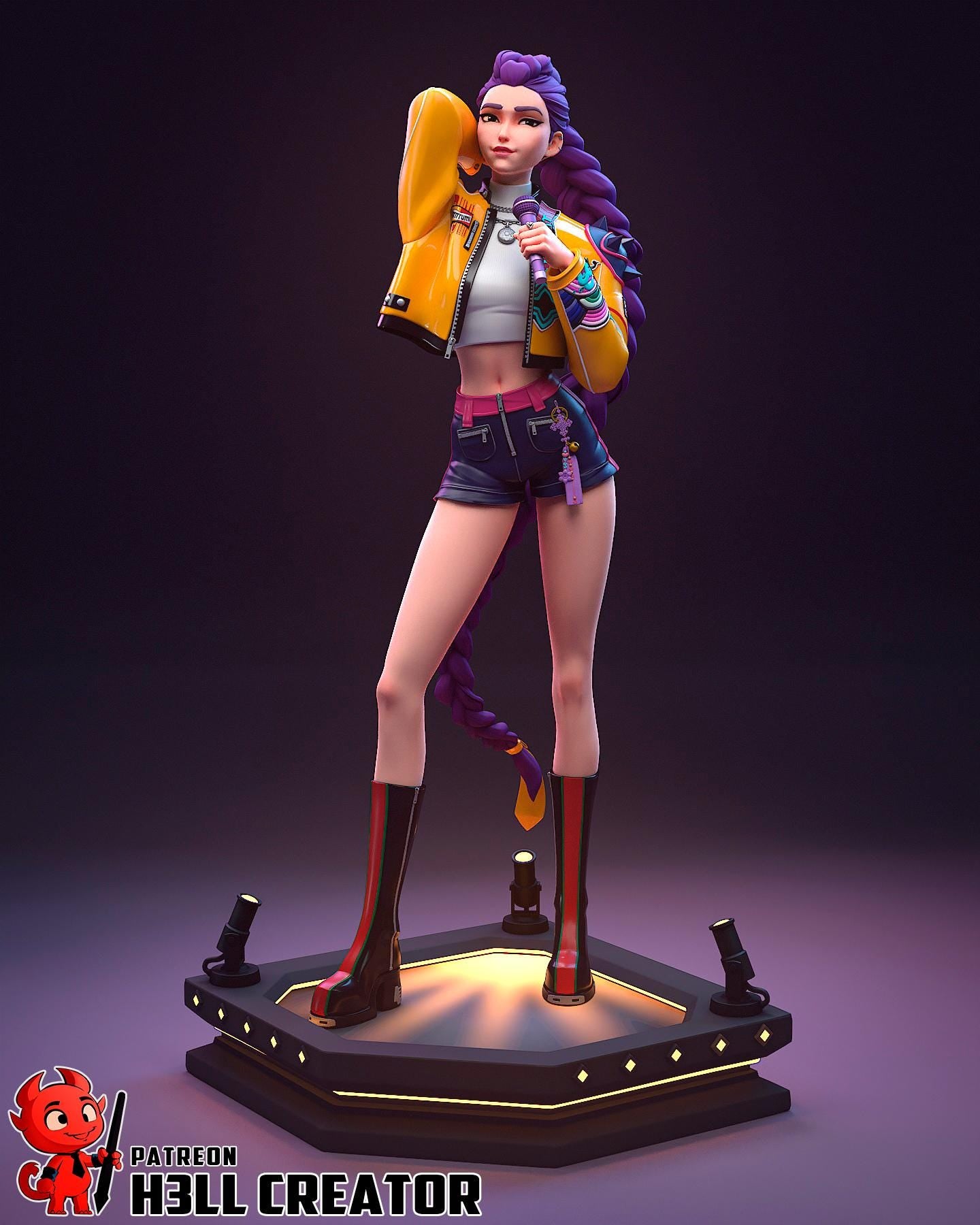 K-Pop Idol Diorama: Hand-Painted Resin Statue Set - Zoey, Rumi, Mira