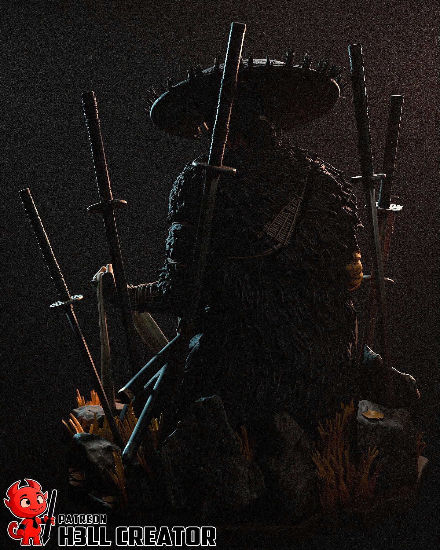 Hand-Painted Atsu Inspired - Resin Samurai Statue - Limited Edition Japanese Warrior Collectible