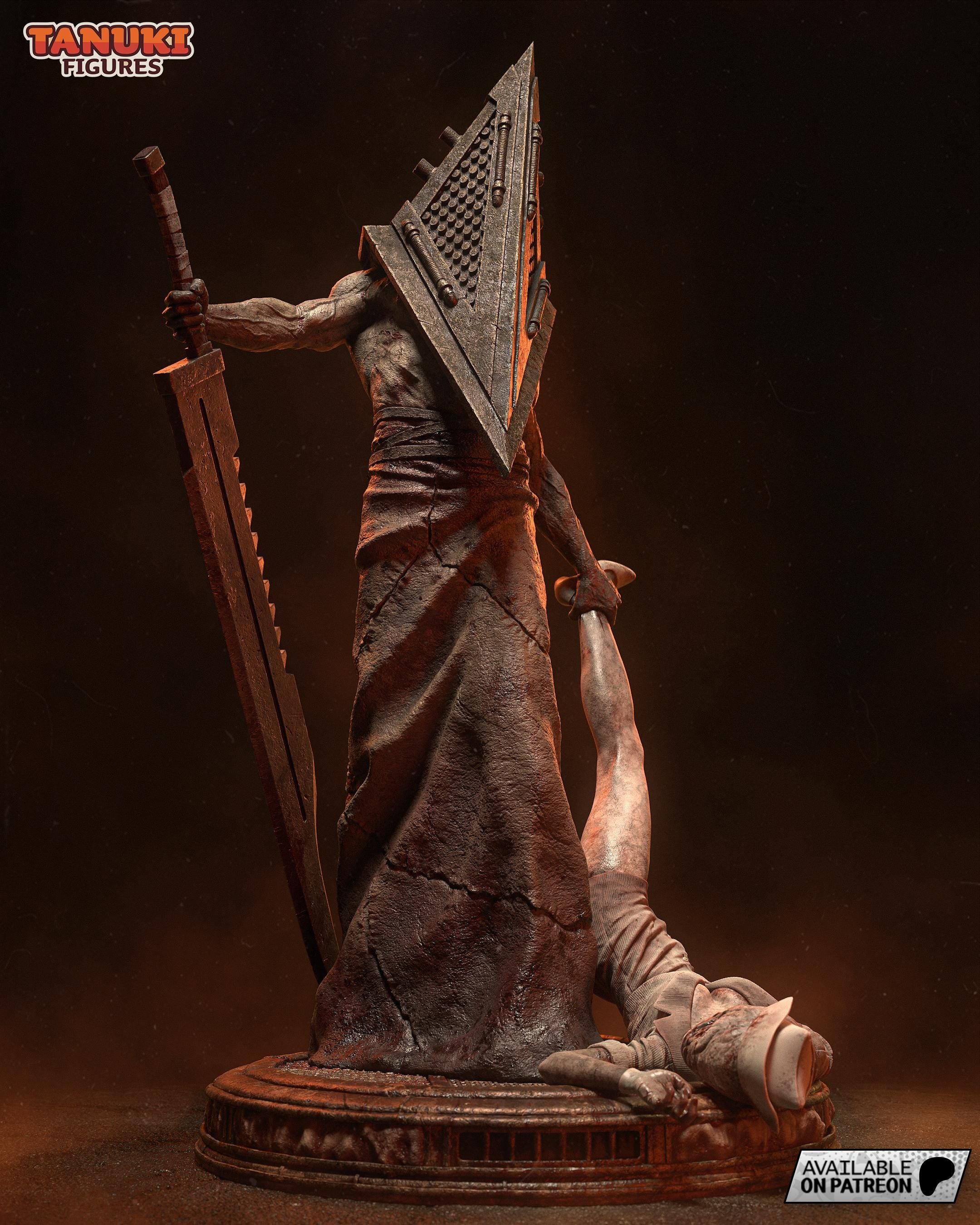 Pyramid Head Diorama / Silent Hill Inspired Resin Statue / Hand Painted Horror Collectible
