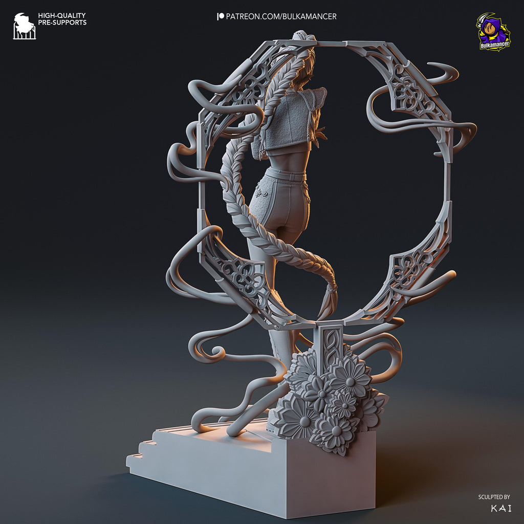 Kpop Spirit Hunter Rumi Resin Statue: Hand Painted Huntrix Kpop Fan Made Collectible