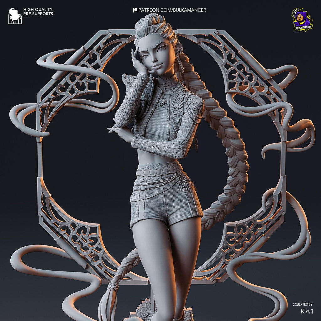 Kpop Spirit Hunter Rumi Resin Statue: Hand Painted Huntrix Kpop Fan Made Collectible