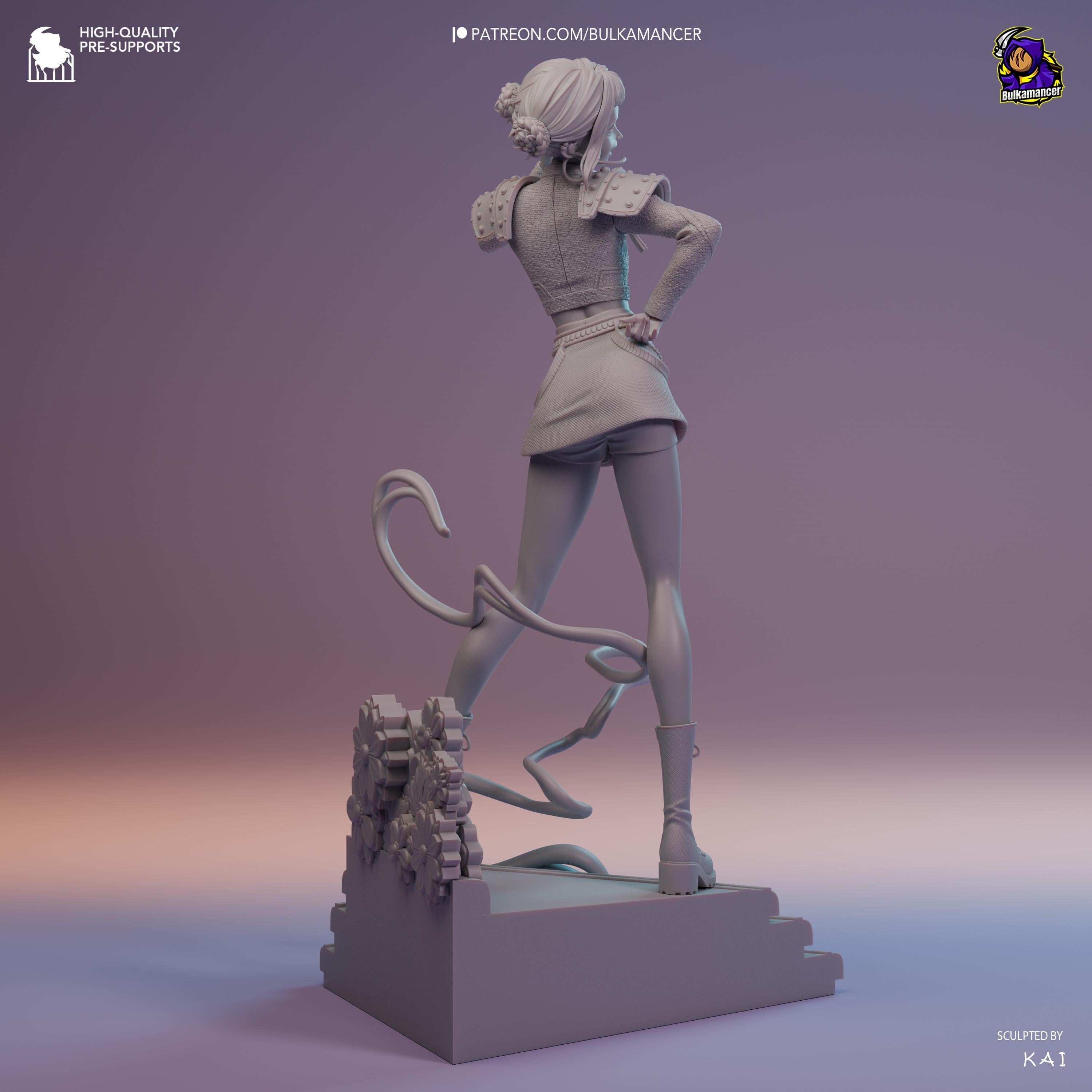 Kpop Spirit Hunter Zoey Resin Statue: Hand-Painted Fan Art Huntrix Kpop Collectible