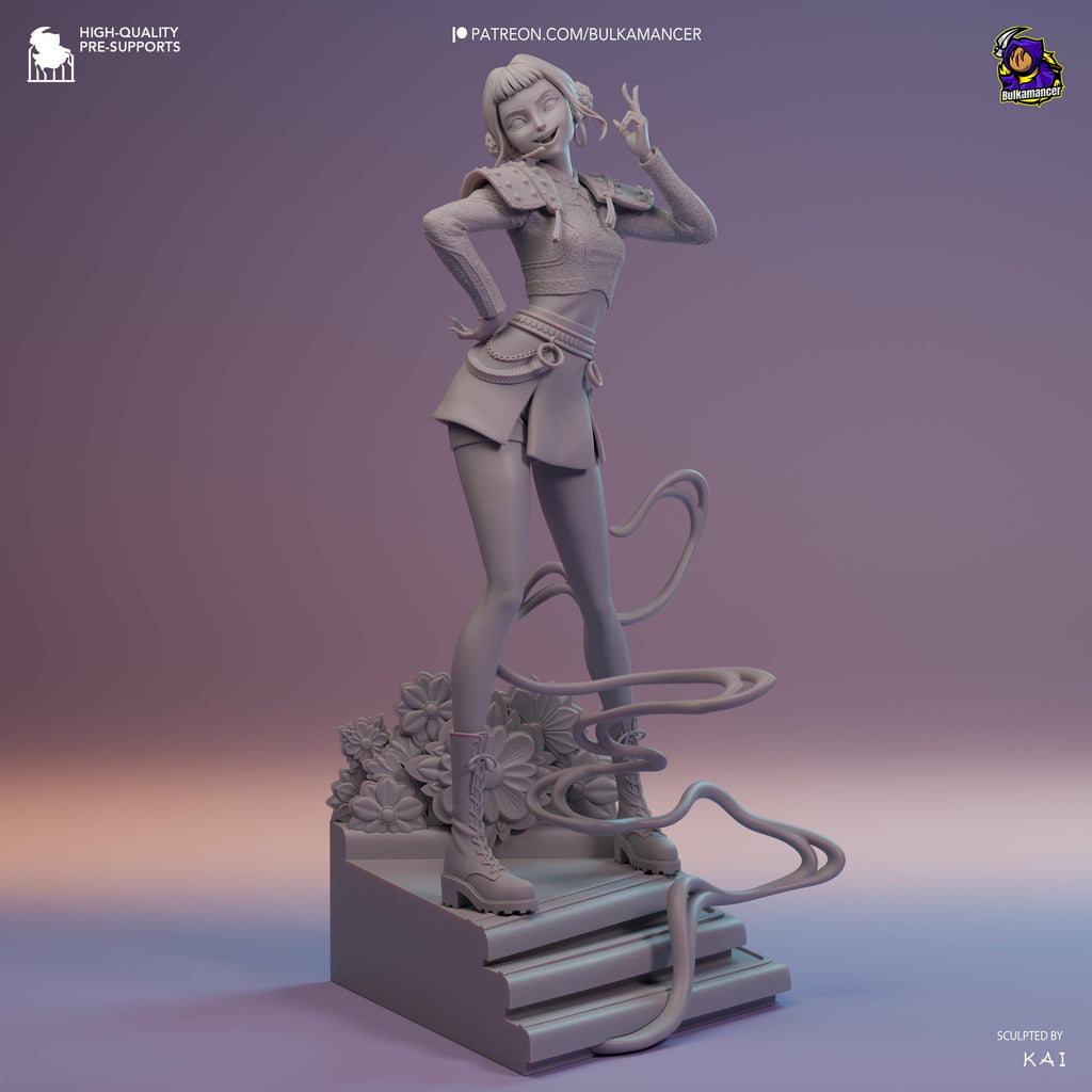 Kpop Spirit Hunter Zoey Resin Statue: Hand-Painted Fan Art Huntrix Kpop Collectible
