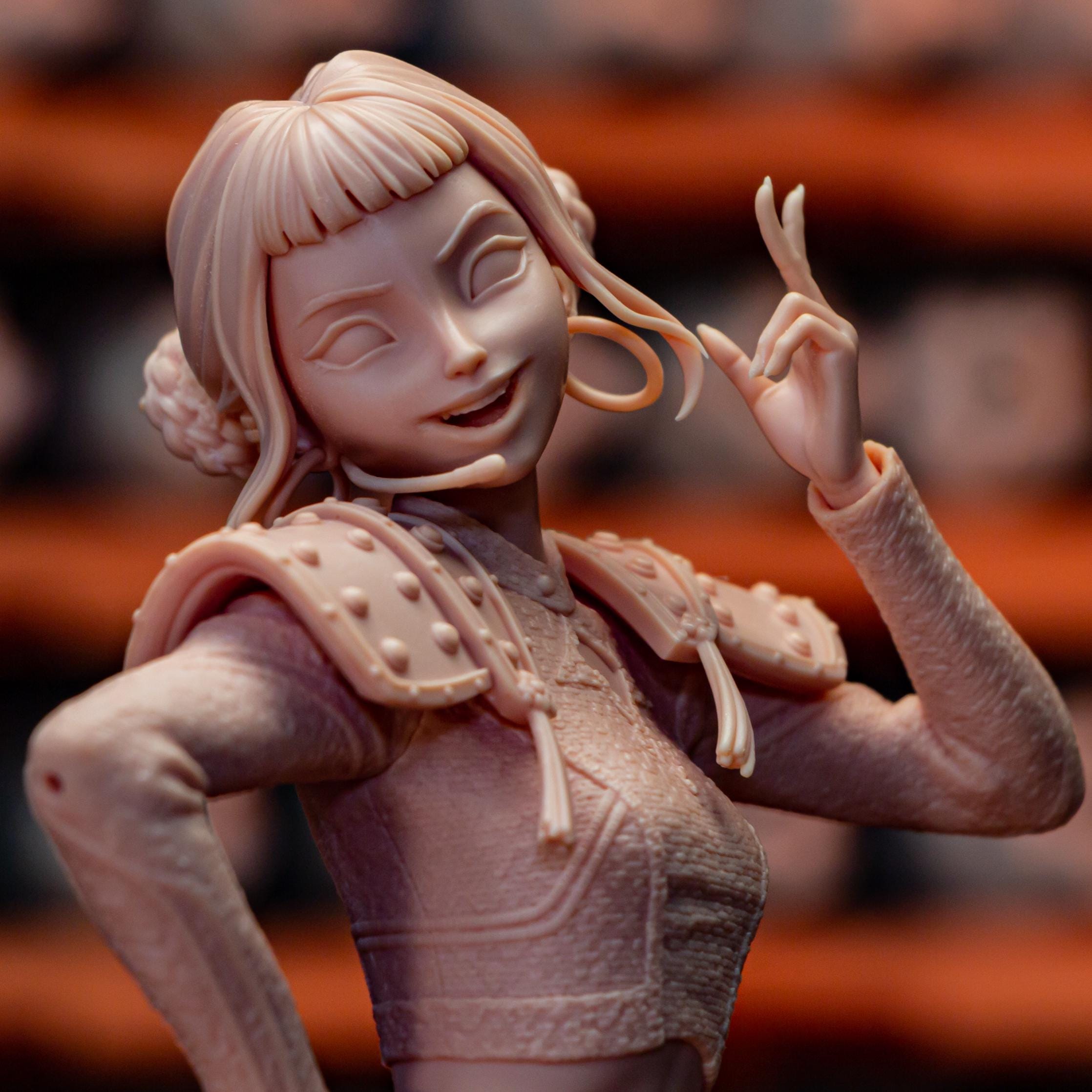 Kpop Spirit Hunter Zoey Resin Statue: Hand-Painted Fan Art Huntrix Kpop Collectible