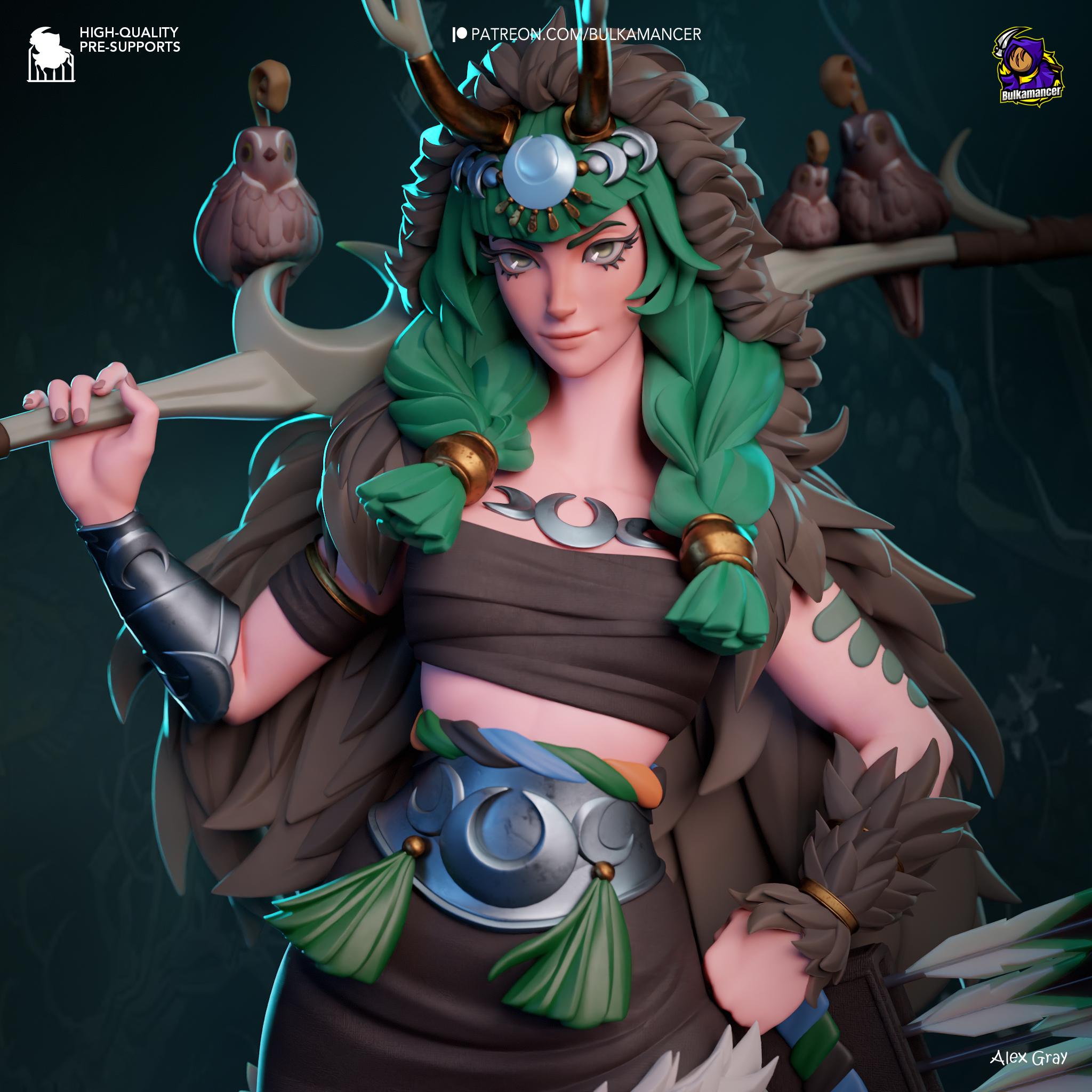 Artemis Figure /  Inspired Hades 2 / Greek Goddess Statue / Hand-Painted 3D Printed Resin Collectible