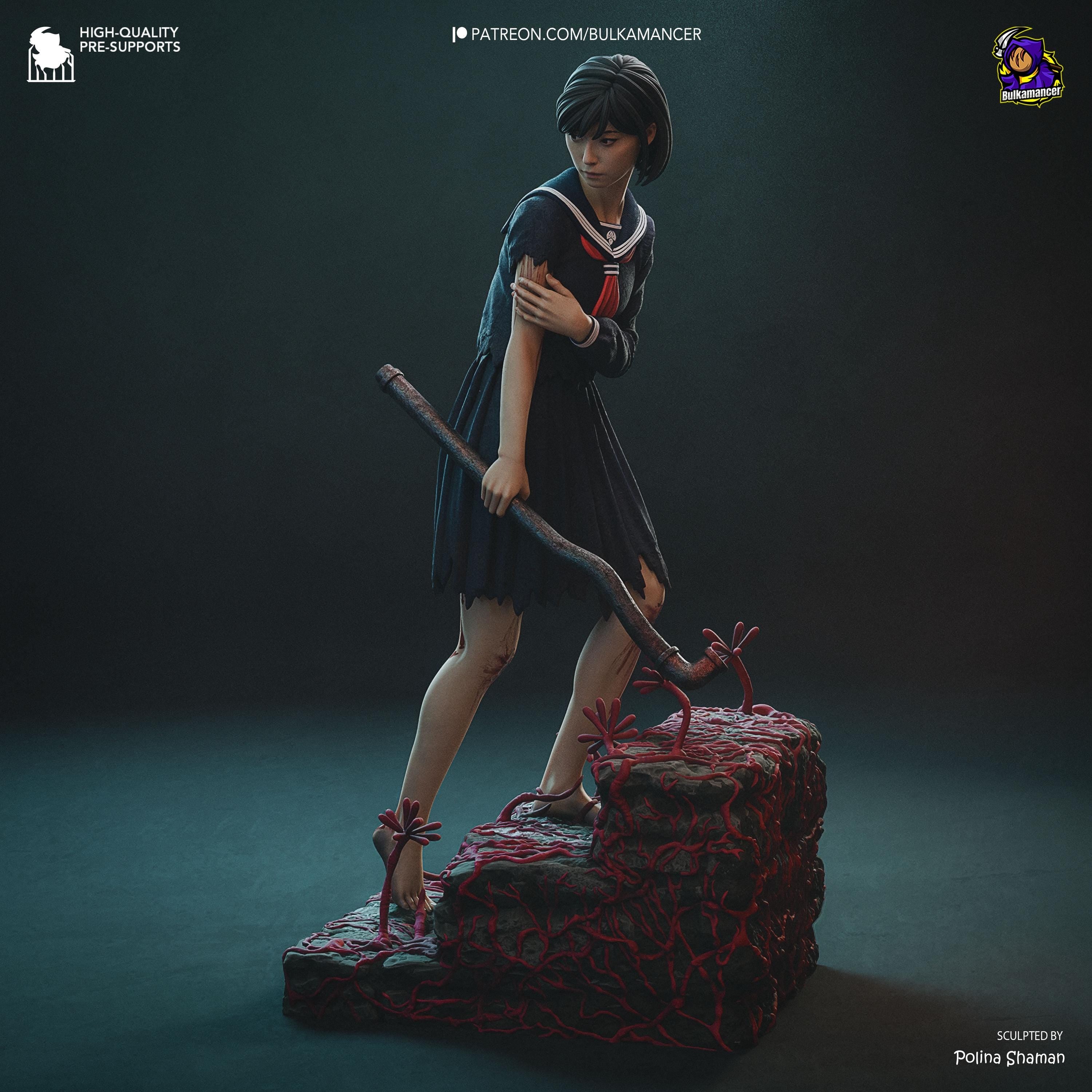 Hinako Resin Statue: Silent Hill Inspired Horror Figure, Hand-Painted Diorama