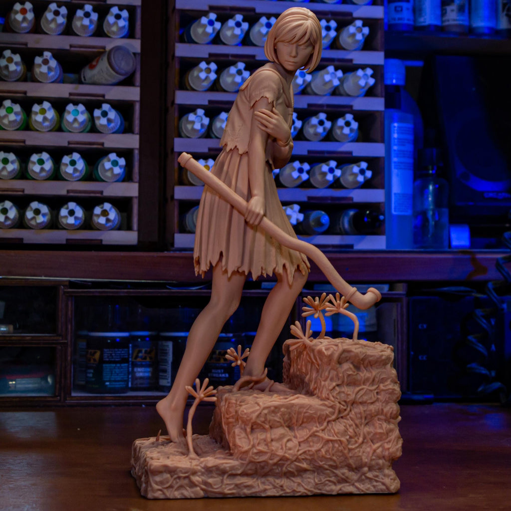 Hinako Resin Statue: Silent Hill Inspired Horror Figure, Hand-Painted Diorama
