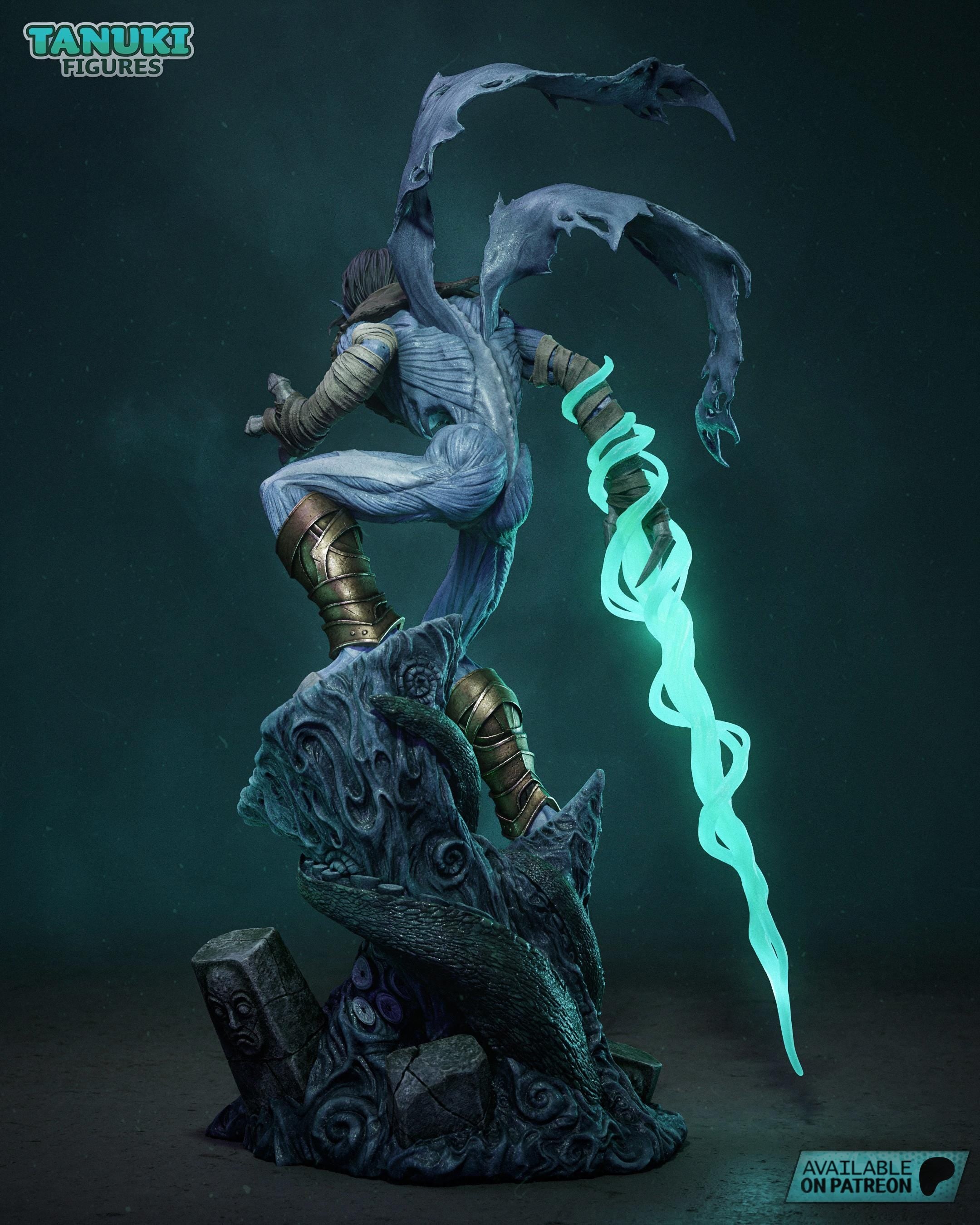 Raziel 3D Figure Statue / Dark Fantasy Resin Figure / Hand Painted Fan Made Collectible