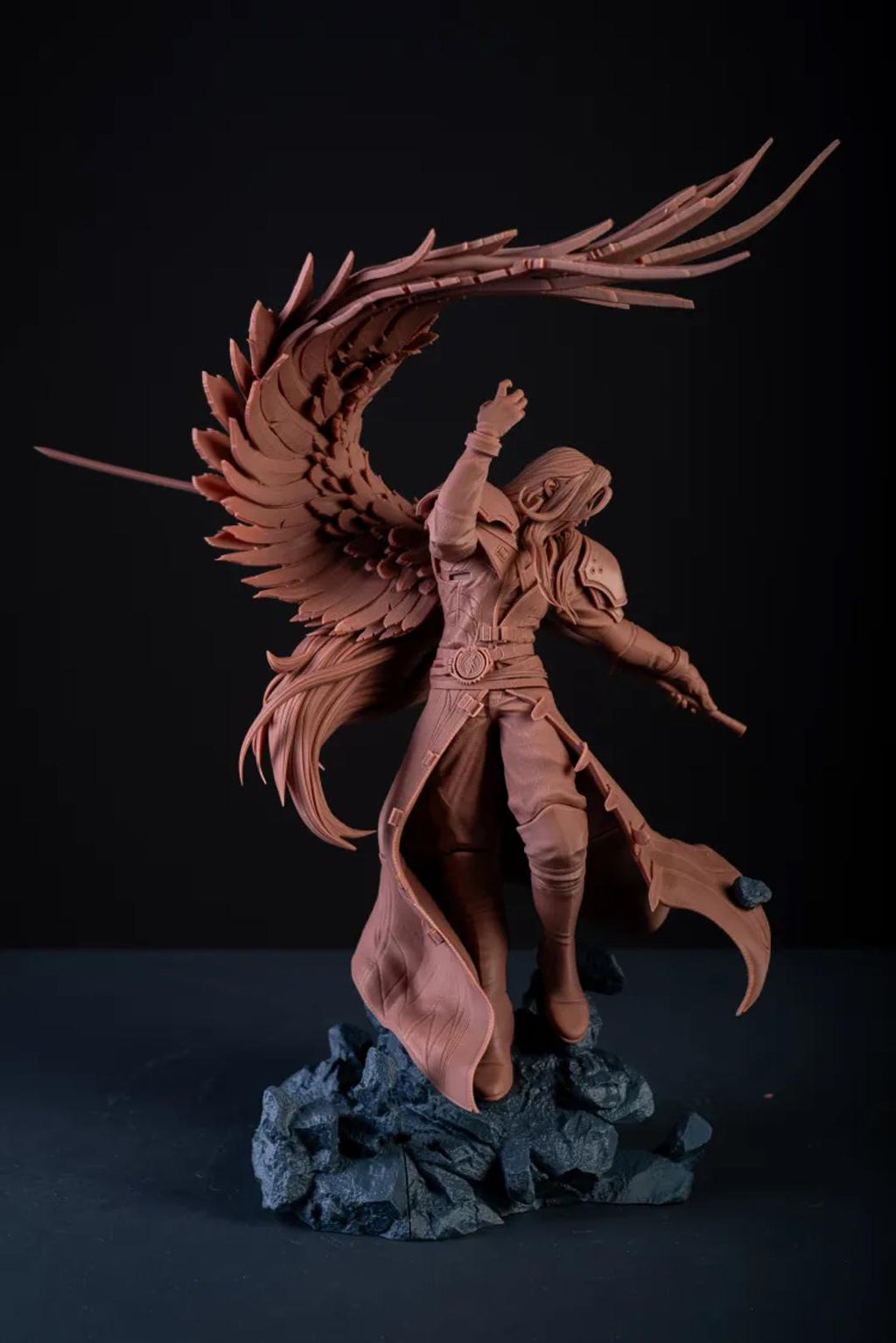 Sephiroth-Inspired Fan-Made Resin Statue / Custom Angelic Sword Warrior Collectible