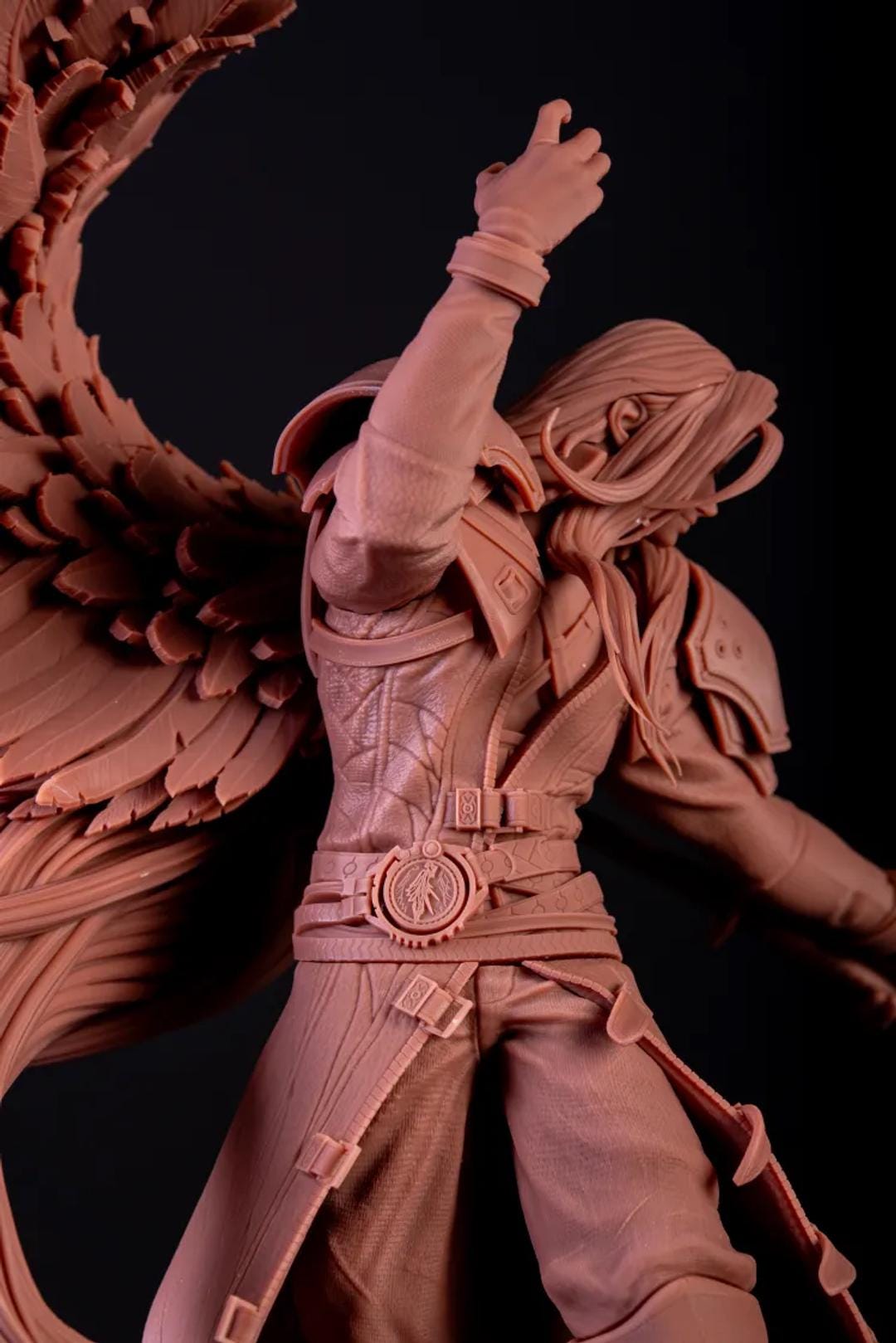 Sephiroth-Inspired Fan-Made Resin Statue / Custom Angelic Sword Warrior Collectible