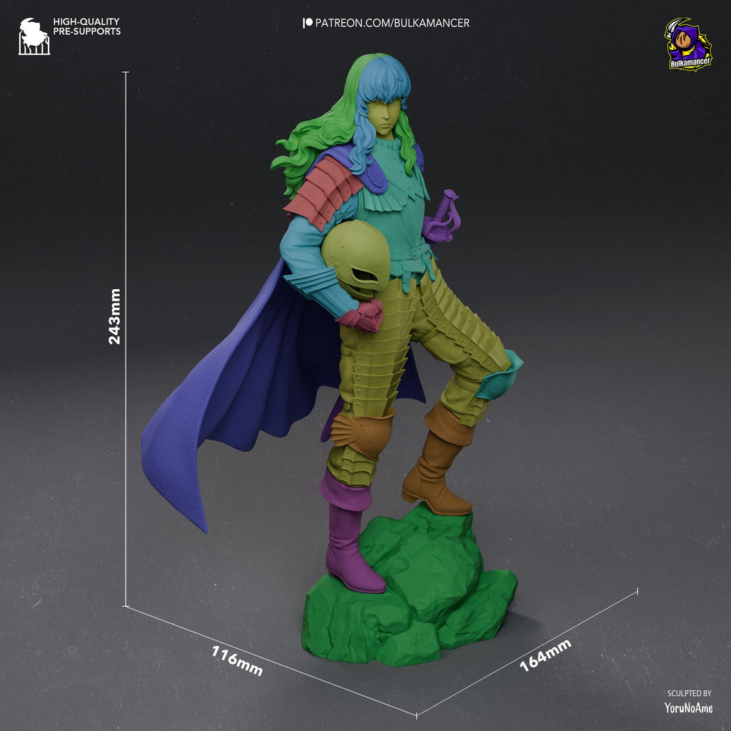 Griffith Inspired Statue / Berserk Fan Made Figure / Hand Painted Resin Collectible / Armor Knight Diorama