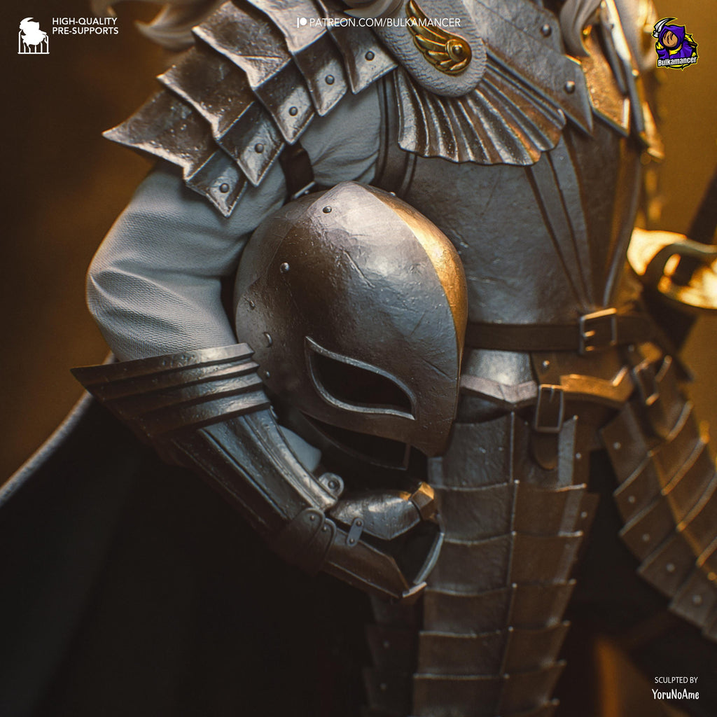 Griffith Inspired Statue / Berserk Fan Made Figure / Hand Painted Resin Collectible / Armor Knight Diorama