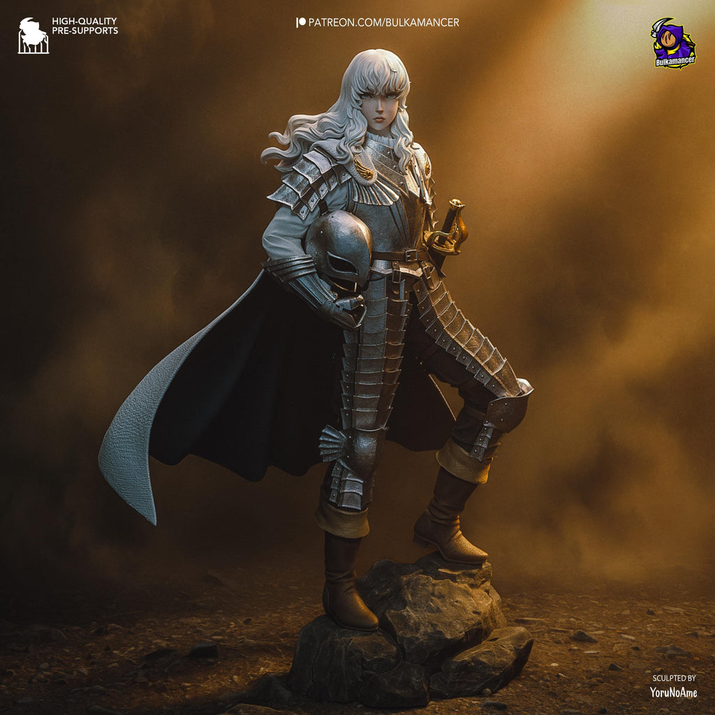Griffith Inspired Statue / Berserk Fan Made Figure / Hand Painted Resin Collectible / Armor Knight Diorama