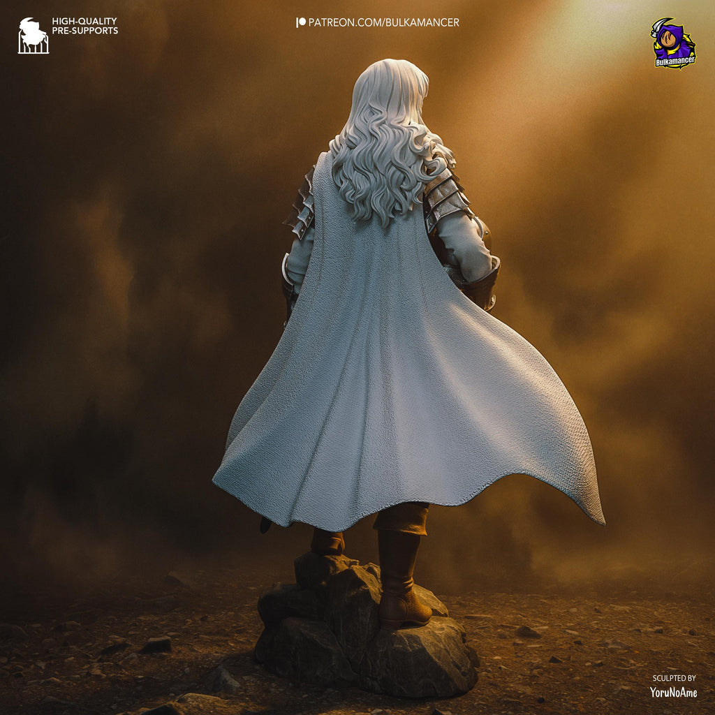 Griffith Inspired Statue / Berserk Fan Made Figure / Hand Painted Resin Collectible / Armor Knight Diorama