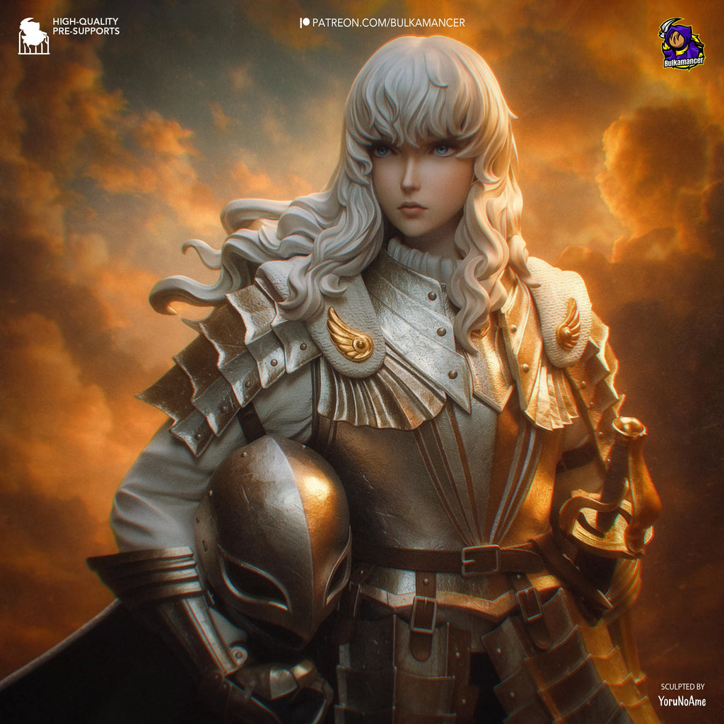 Griffith Inspired Statue / Berserk Fan Made Figure / Hand Painted Resin Collectible / Armor Knight Diorama
