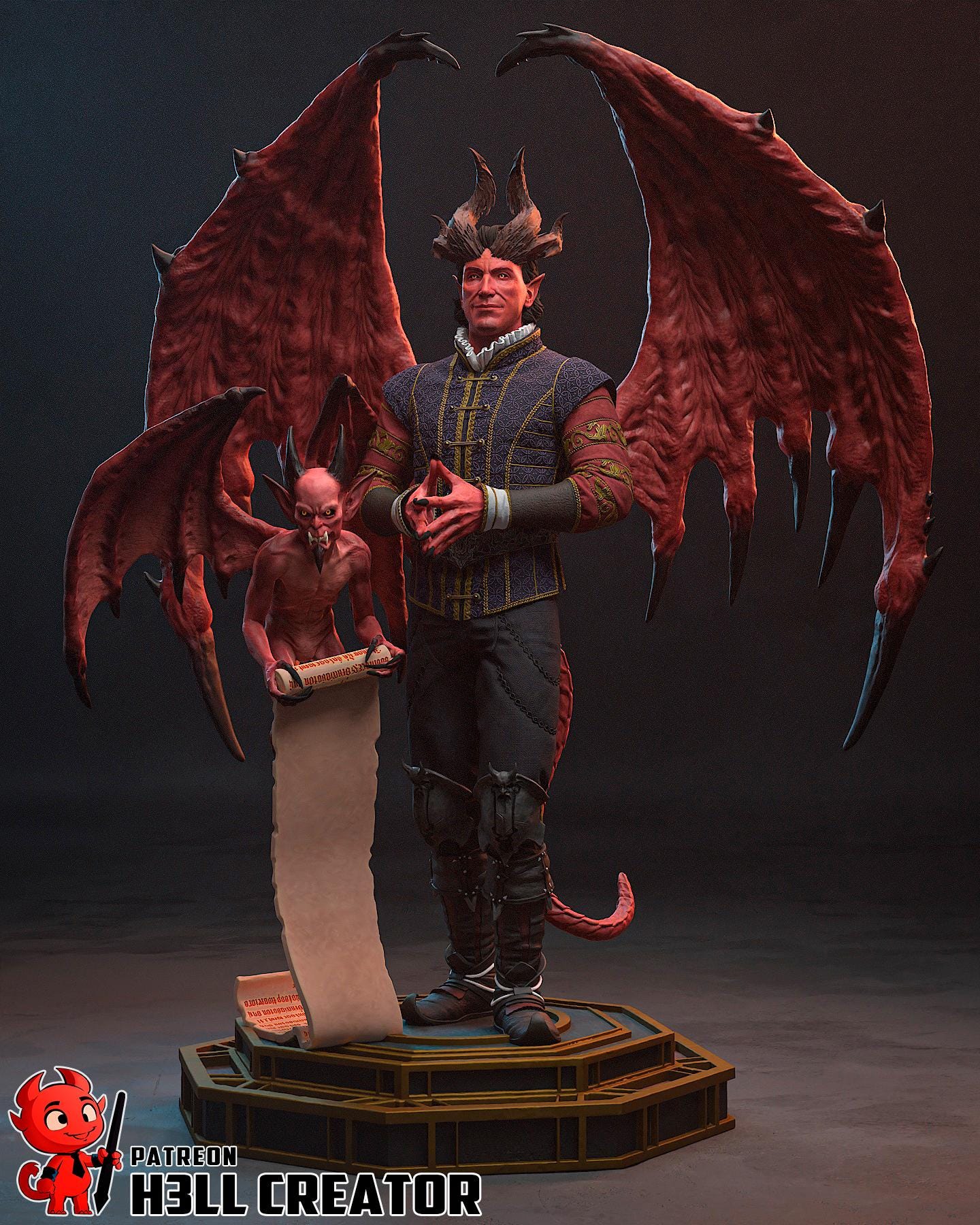 Raphael Statue: Hand-Painted Devil Lord Collectible - Baldur's Gate Inspired