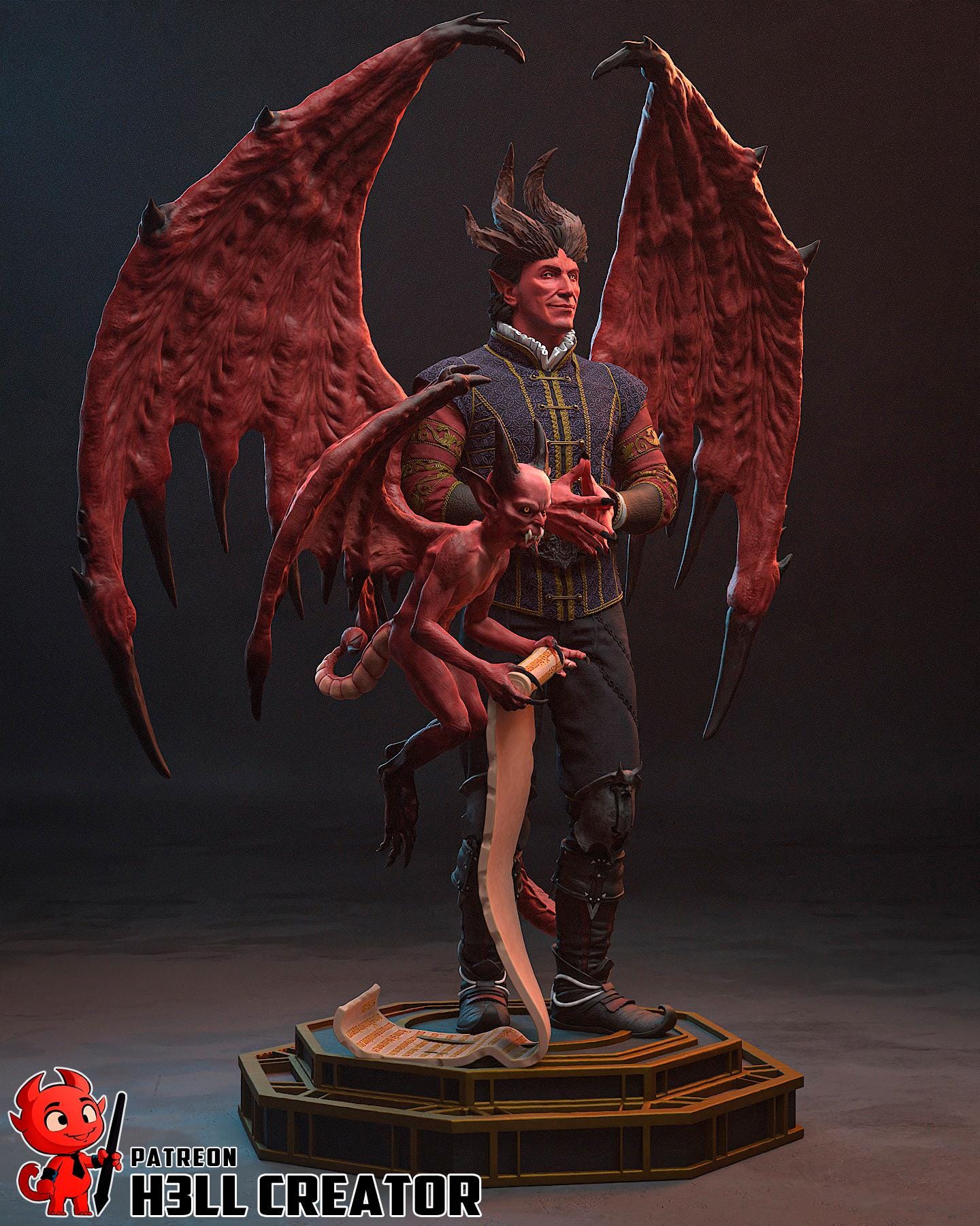 Raphael Statue: Hand-Painted Devil Lord Collectible - Baldur's Gate Inspired