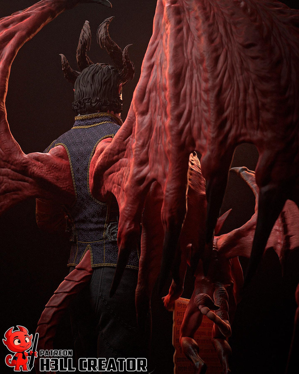 Raphael Statue: Hand-Painted Devil Lord Collectible - Baldur's Gate Inspired