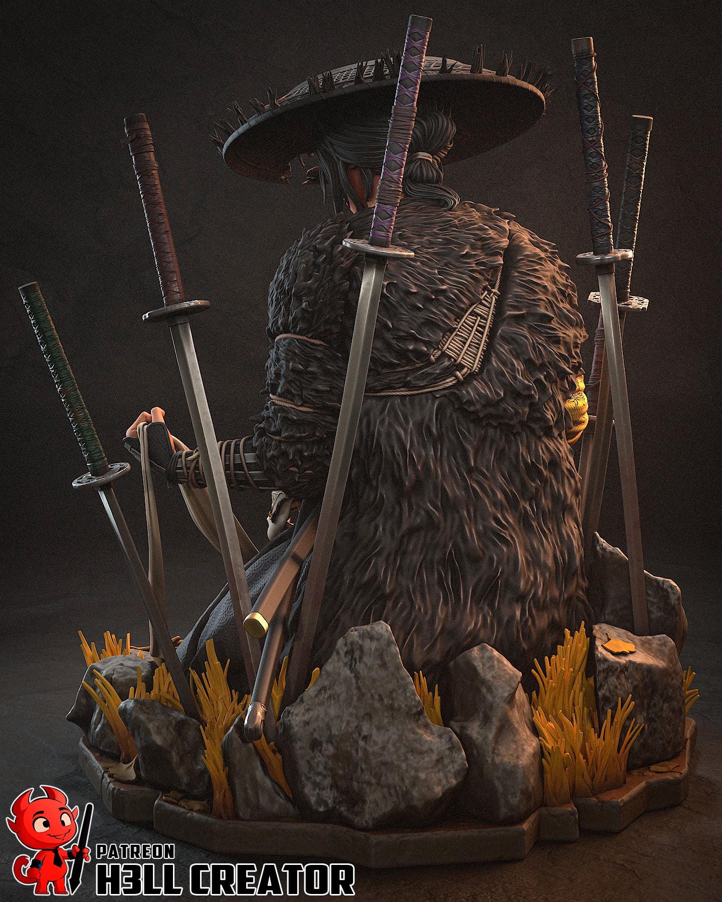 Hand-Painted Atsu Inspired - Resin Samurai Statue - Limited Edition Japanese Warrior Collectible