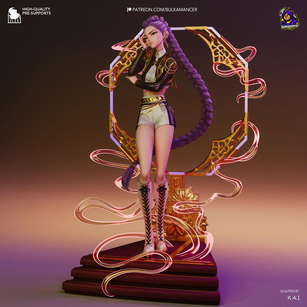 Kpop Spirit Hunter Rumi Resin Statue: Hand Painted Huntrix Kpop Fan Made Collectible