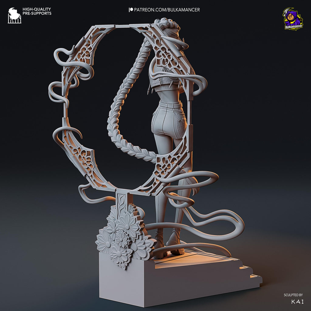 Kpop Spirit Hunter Rumi Resin Statue: Hand Painted Huntrix Kpop Fan Made Collectible