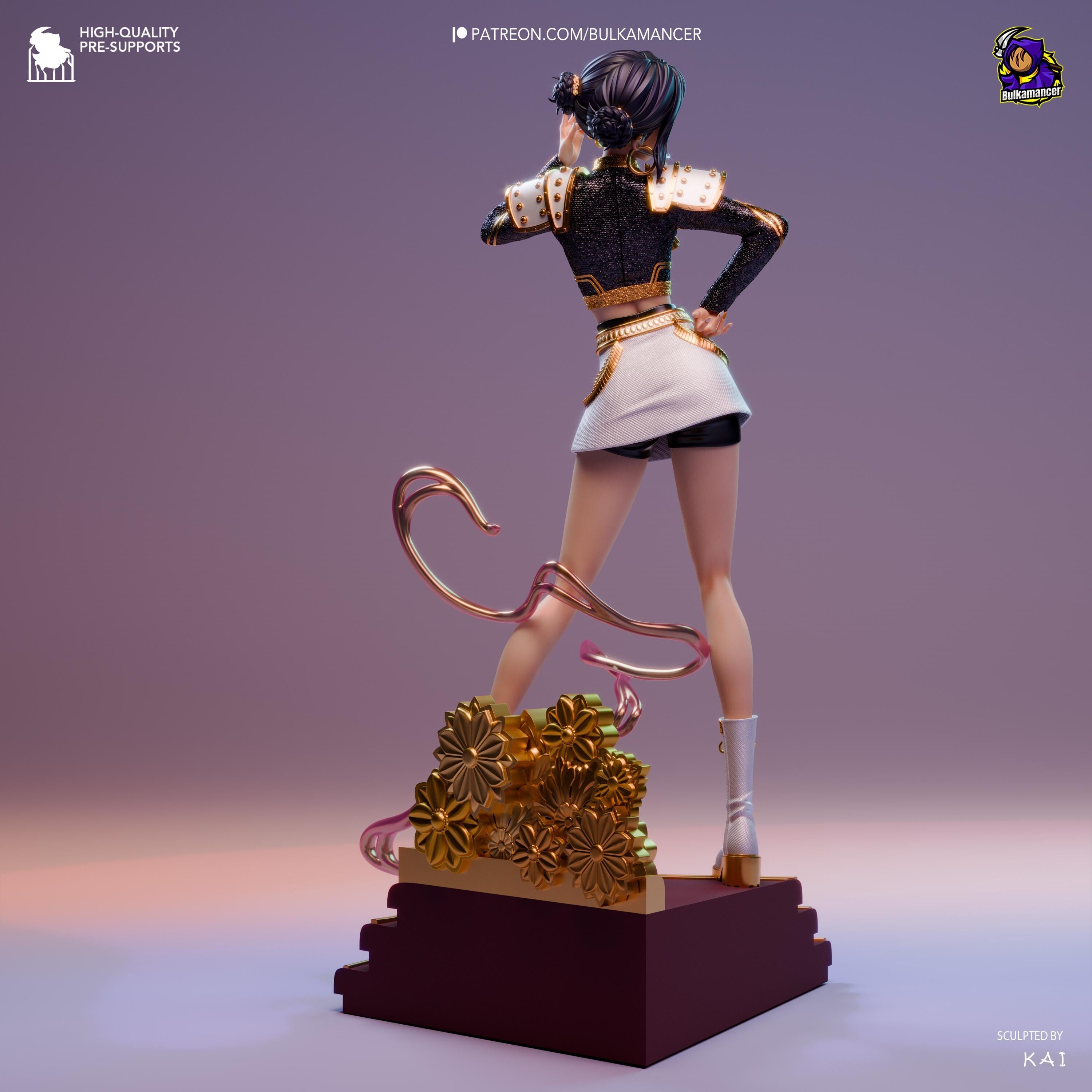 Kpop Spirit Hunter Zoey Resin Statue: Hand-Painted Fan Art Huntrix Kpop Collectible