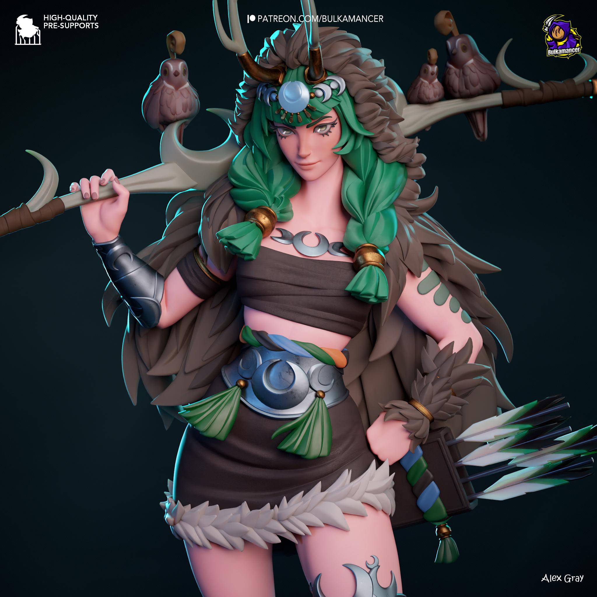 Artemis Figure /  Inspired Hades 2 / Greek Goddess Statue / Hand-Painted 3D Printed Resin Collectible