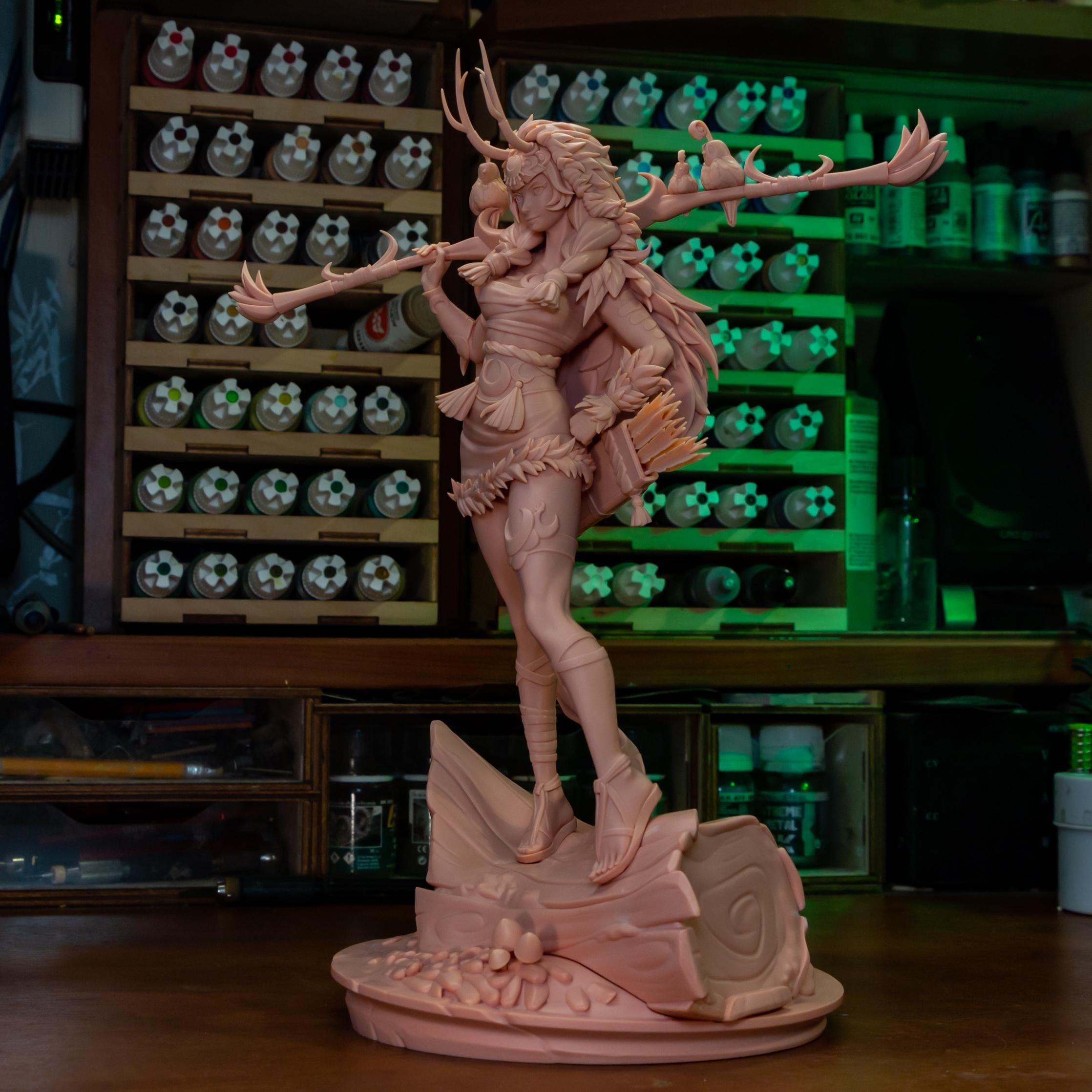 Artemis Figure /  Inspired Hades 2 / Greek Goddess Statue / Hand-Painted 3D Printed Resin Collectible