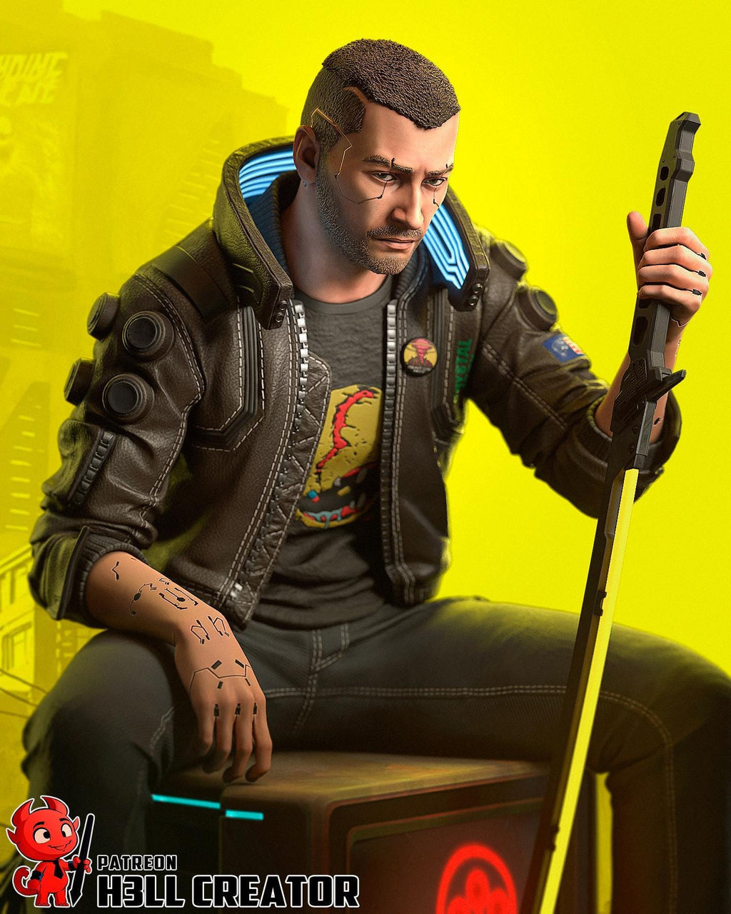 Cyberpunk 2077 Male V Resin Statue: Hand-Painted or Unpainted Kit