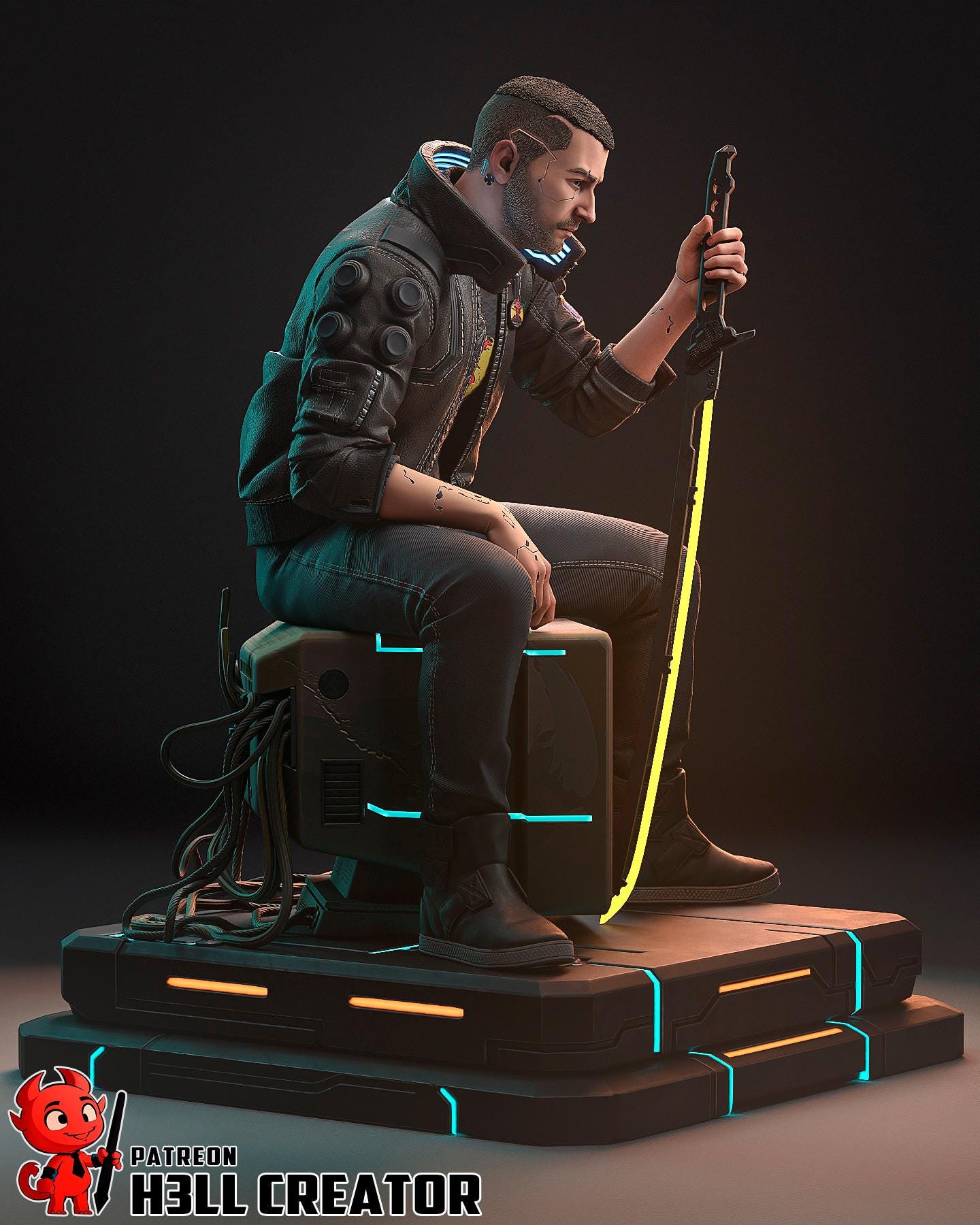 Cyberpunk 2077 Male V Resin Statue: Hand-Painted or Unpainted Kit