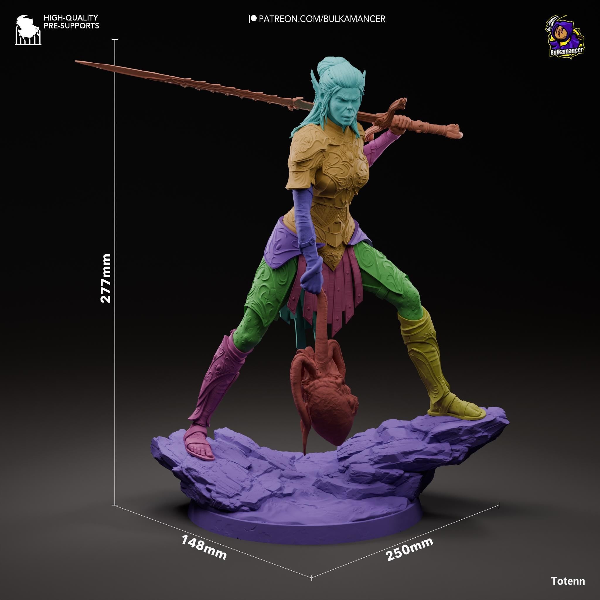 Hand-Painted Lae'zel Figurine: Baldur's Gate 3 Statue