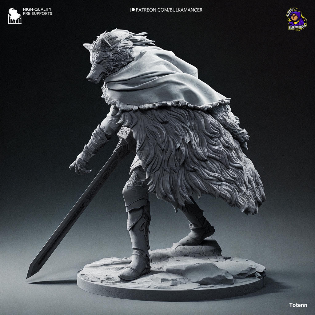 Blaidd the Half-Wolf Figurine: Elden Ring Collectible, Hand-Painted or Unpainted
