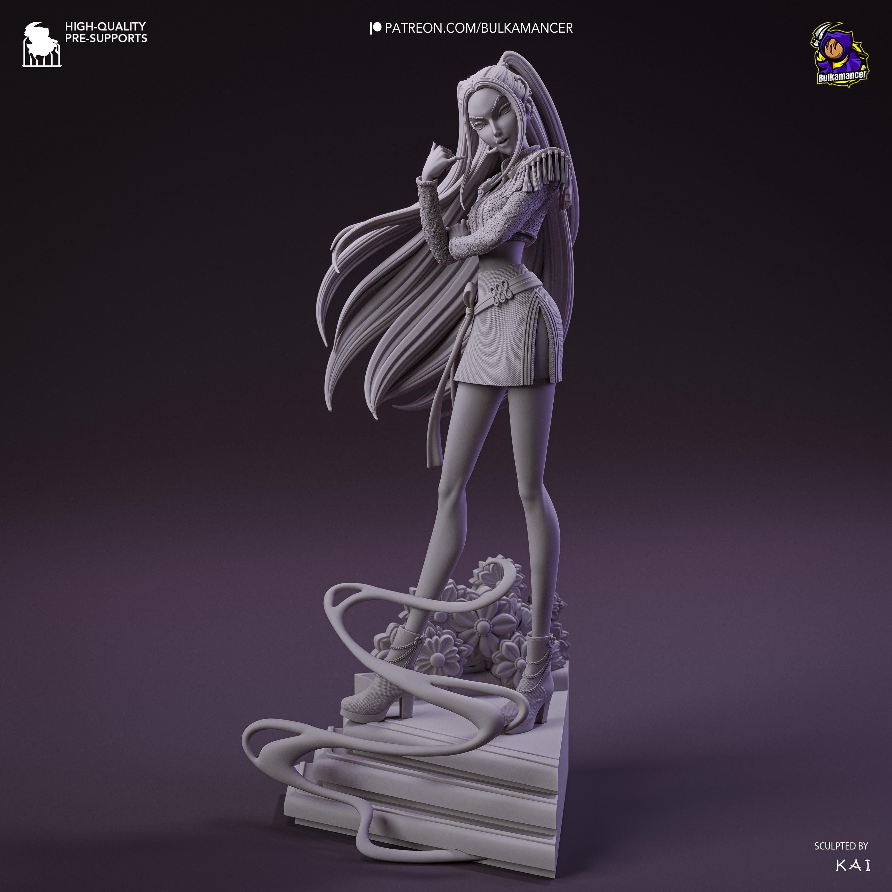 Estatua de resina de Mira, cazadora de espíritus Kpop: Coleccionable hecho por fans de Kpop, cazadora pintada a mano