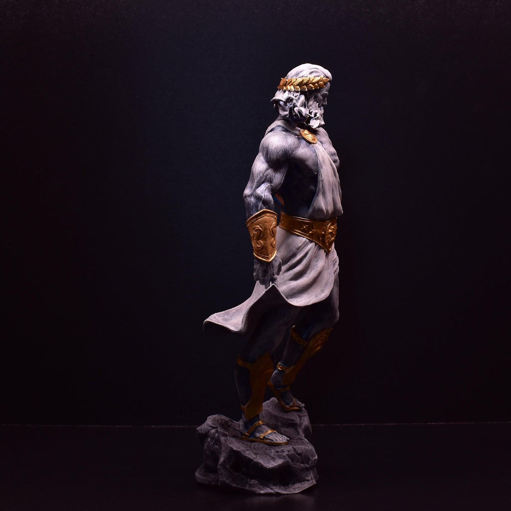 Hand-Painted Zeus Statue: 3D Printed Greek God Sculpture