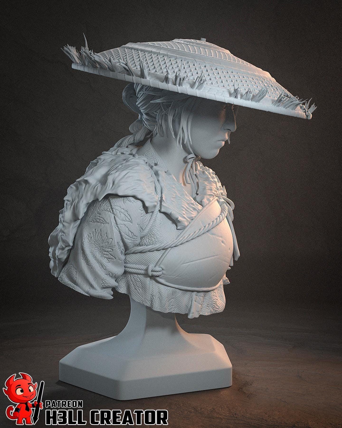 Hand-Painted Atsu Inspired - Resin Samurai Statue - Limited Edition Japanese Warrior Collectible