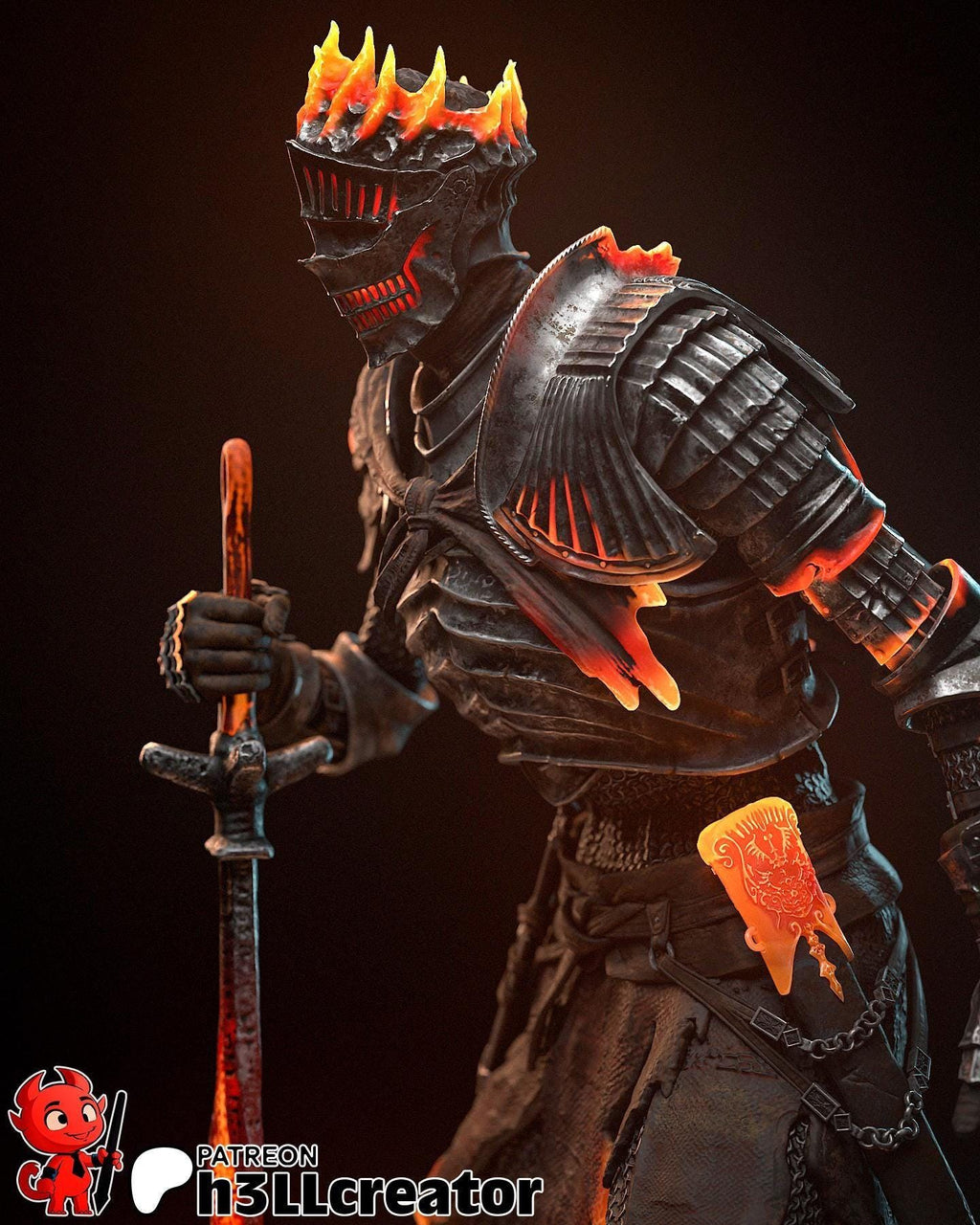 Soul of Cinder Statue: Hand-Painted Resin Knight - Dark Fantasy Collectible