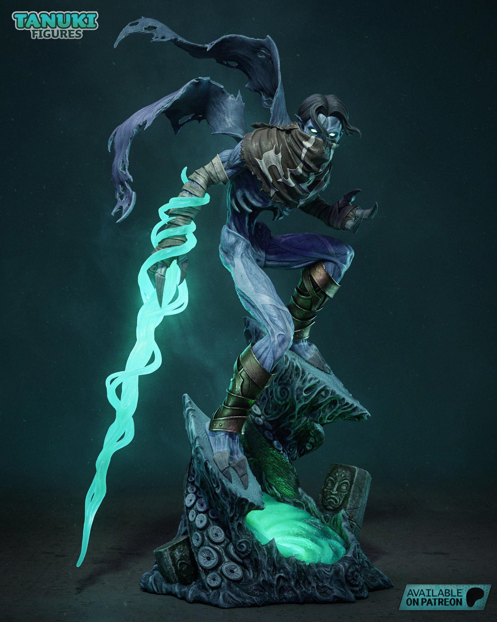 Estatua de figura 3D de Raziel / Figura de resina de fantasía oscura / Coleccionable hecho a mano pintado a mano