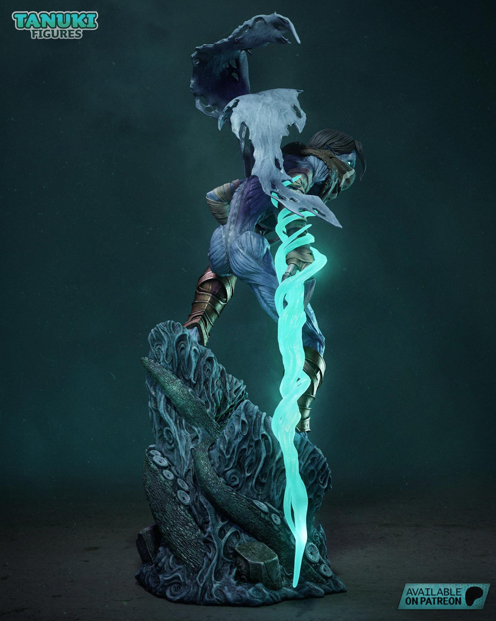 Estatua de figura 3D de Raziel / Figura de resina de fantasía oscura / Coleccionable hecho a mano pintado a mano