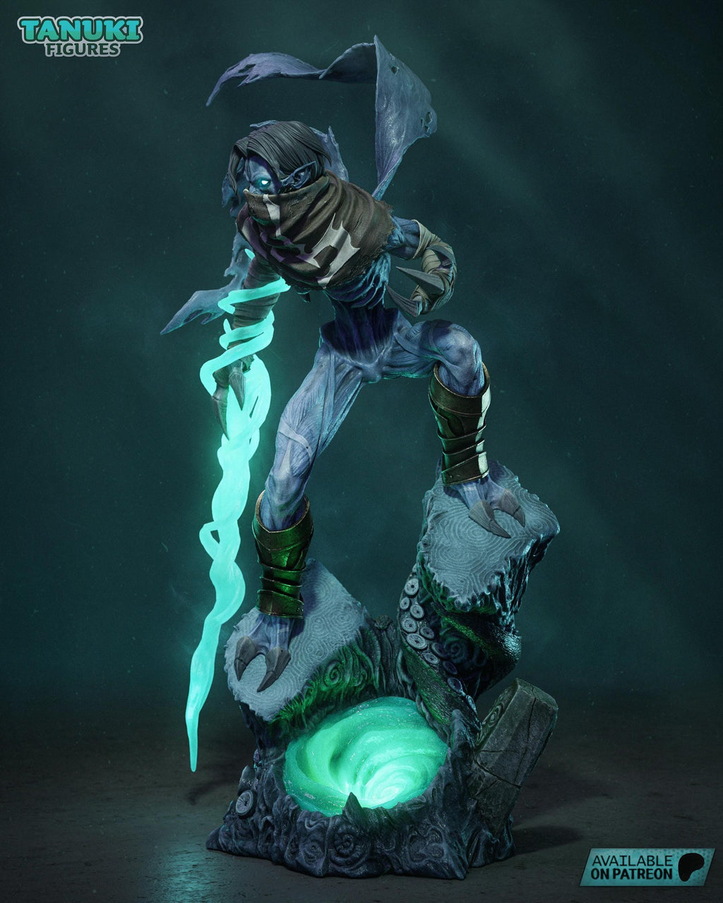 Estatua de figura 3D de Raziel / Figura de resina de fantasía oscura / Coleccionable hecho a mano pintado a mano
