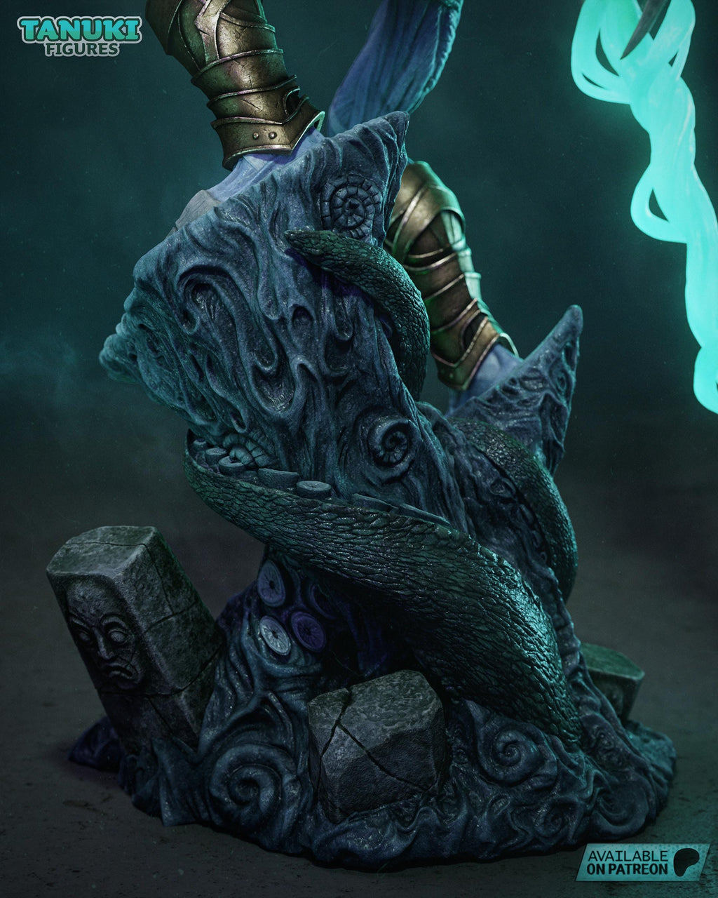 Estatua de figura 3D de Raziel / Figura de resina de fantasía oscura / Coleccionable hecho a mano pintado a mano
