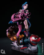 Hand-Painted 3D Printed Jinx Figurine: Collectible Fan Art