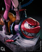 Hand-Painted 3D Printed Jinx Figurine: Collectible Fan Art