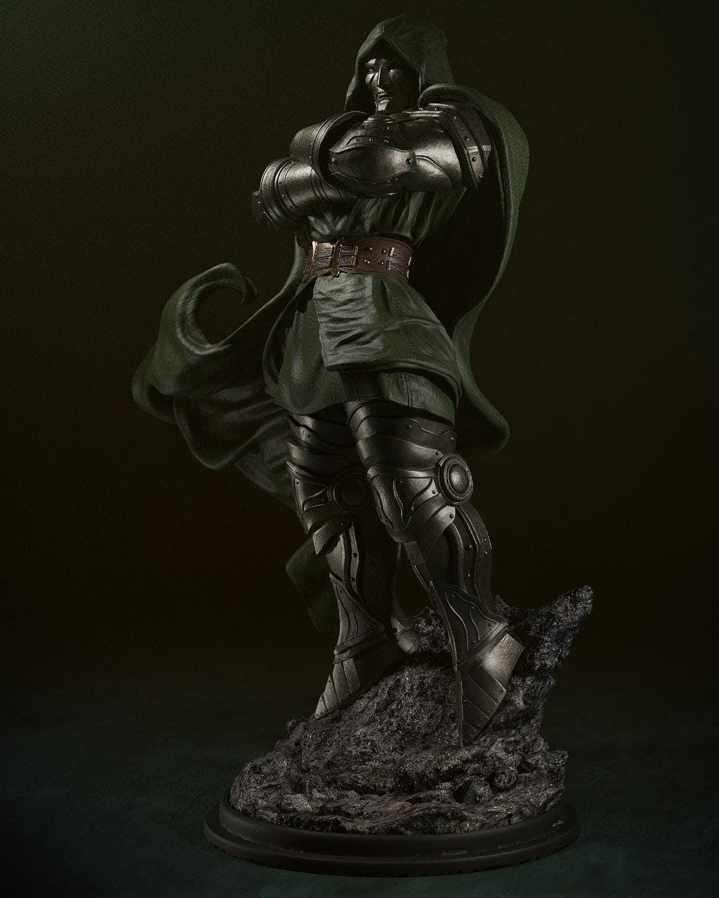 3D Printed Dr Doom Figurine | Hand-Painted Resin Statue