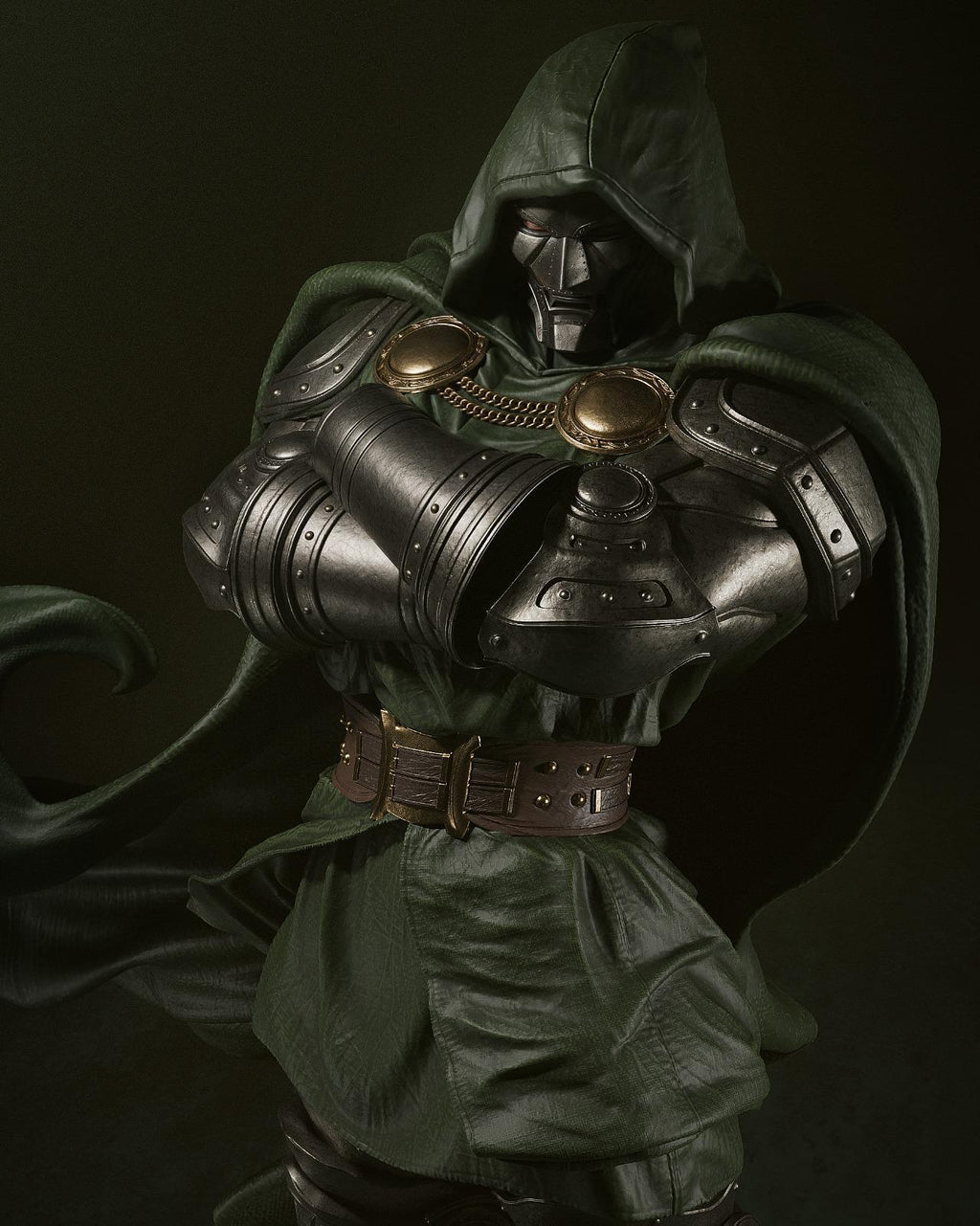 3D Printed Dr Doom Figurine | Hand-Painted Resin Statue