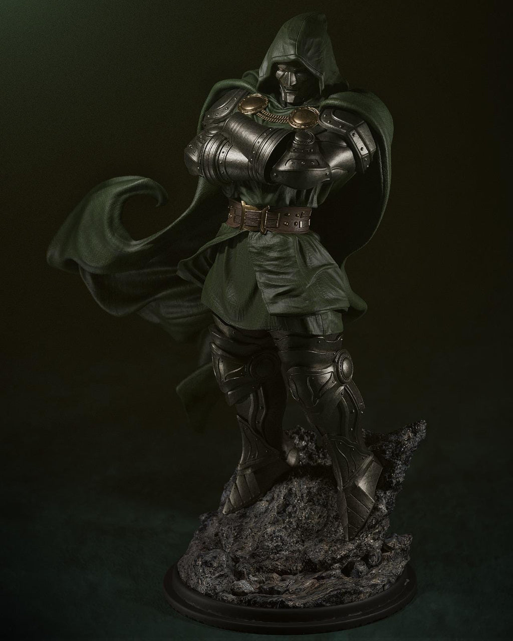3D Printed Dr Doom Figurine | Hand-Painted Resin Statue