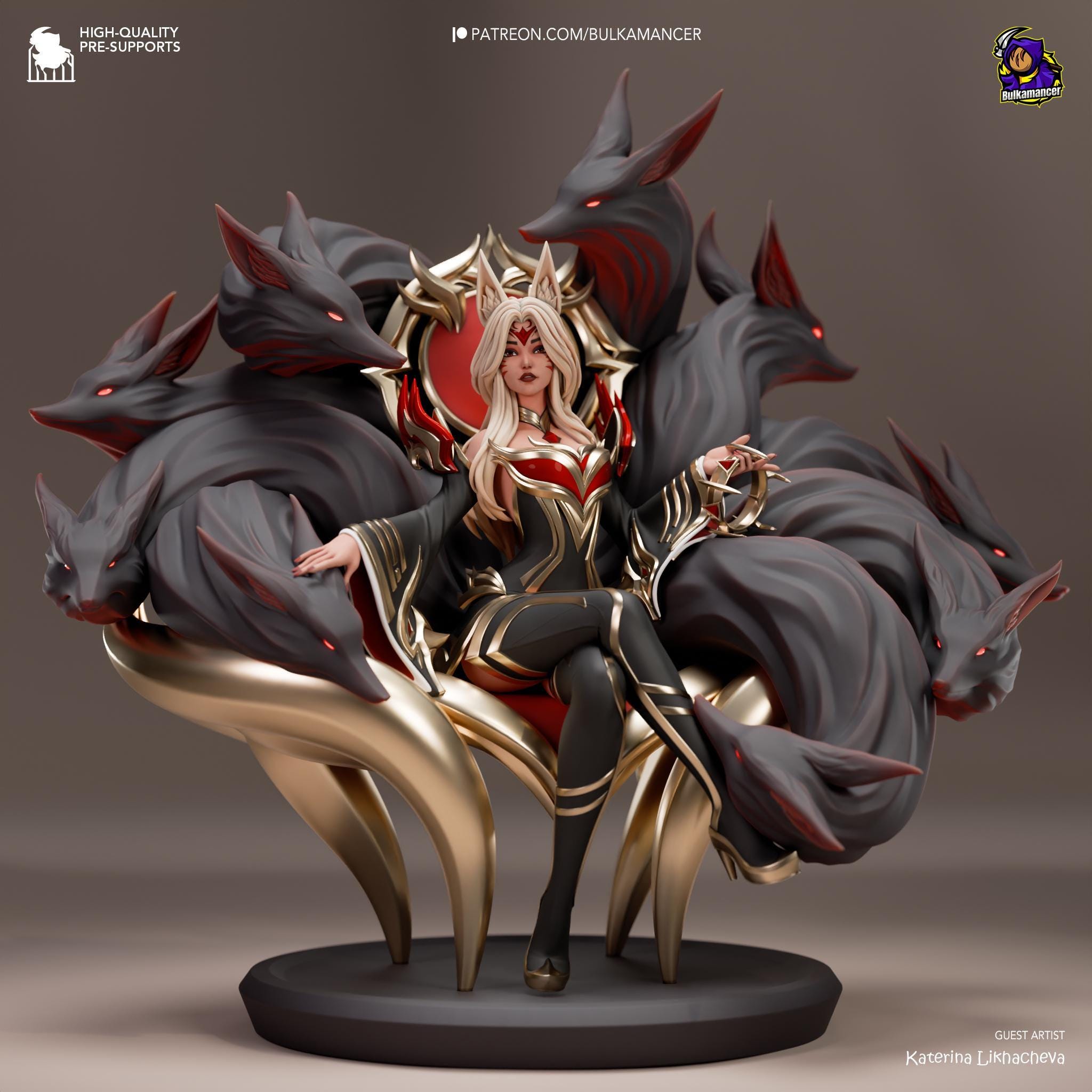 3D Printed Ahri Figurine: LoL  Fan Art, Game Collectible