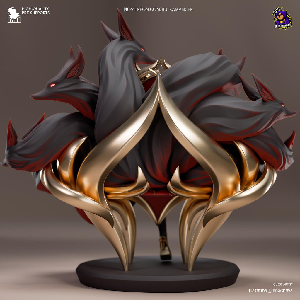 3D Printed Ahri Figurine: LoL  Fan Art, Game Collectible