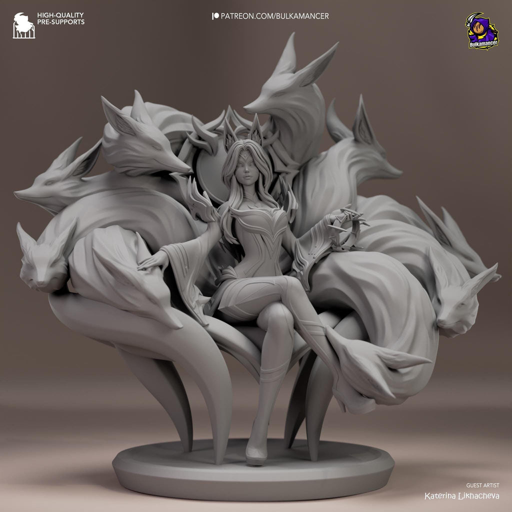 3D Printed Ahri Figurine: LoL  Fan Art, Game Collectible