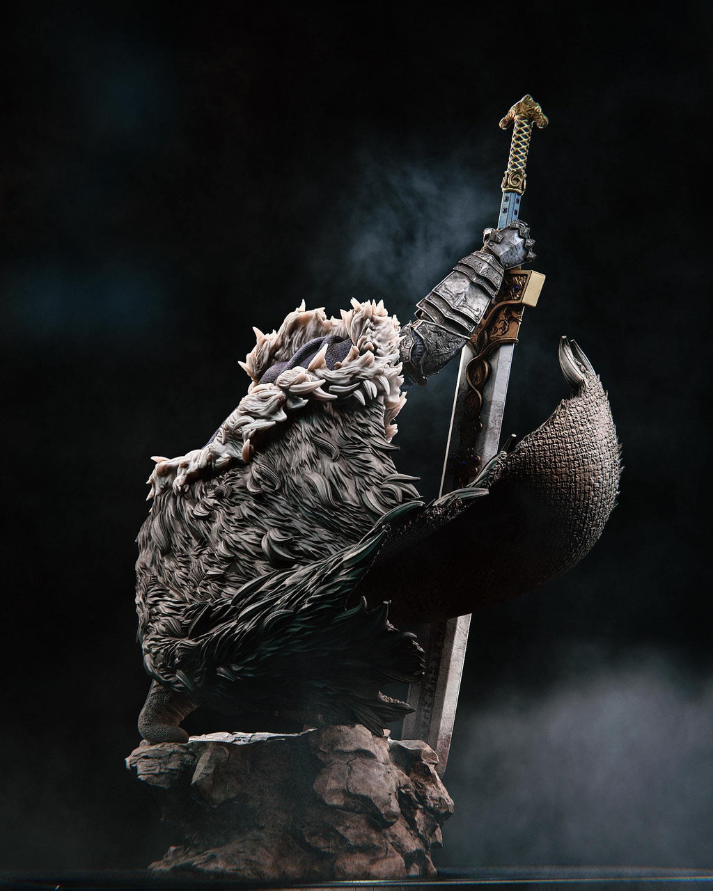 Blaidd the Half-Wolf Figurine: Elden Ring Resin Collectible - Hand-Painted or Unpainted