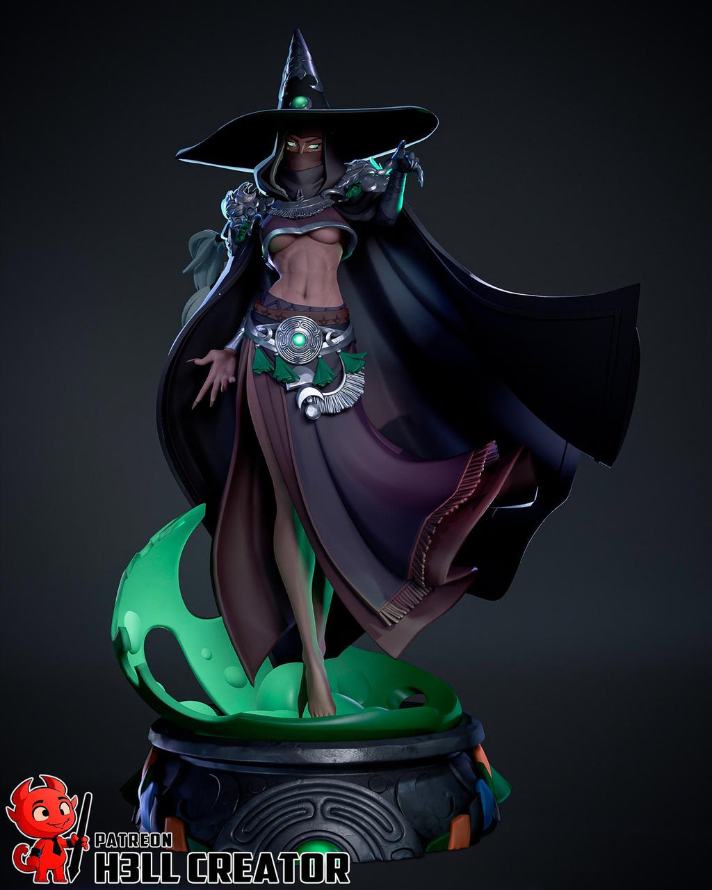 Estatua de Hécate: Diosa de la Brujería de Resina Pintada a Mano - Inspirada en Hades 2